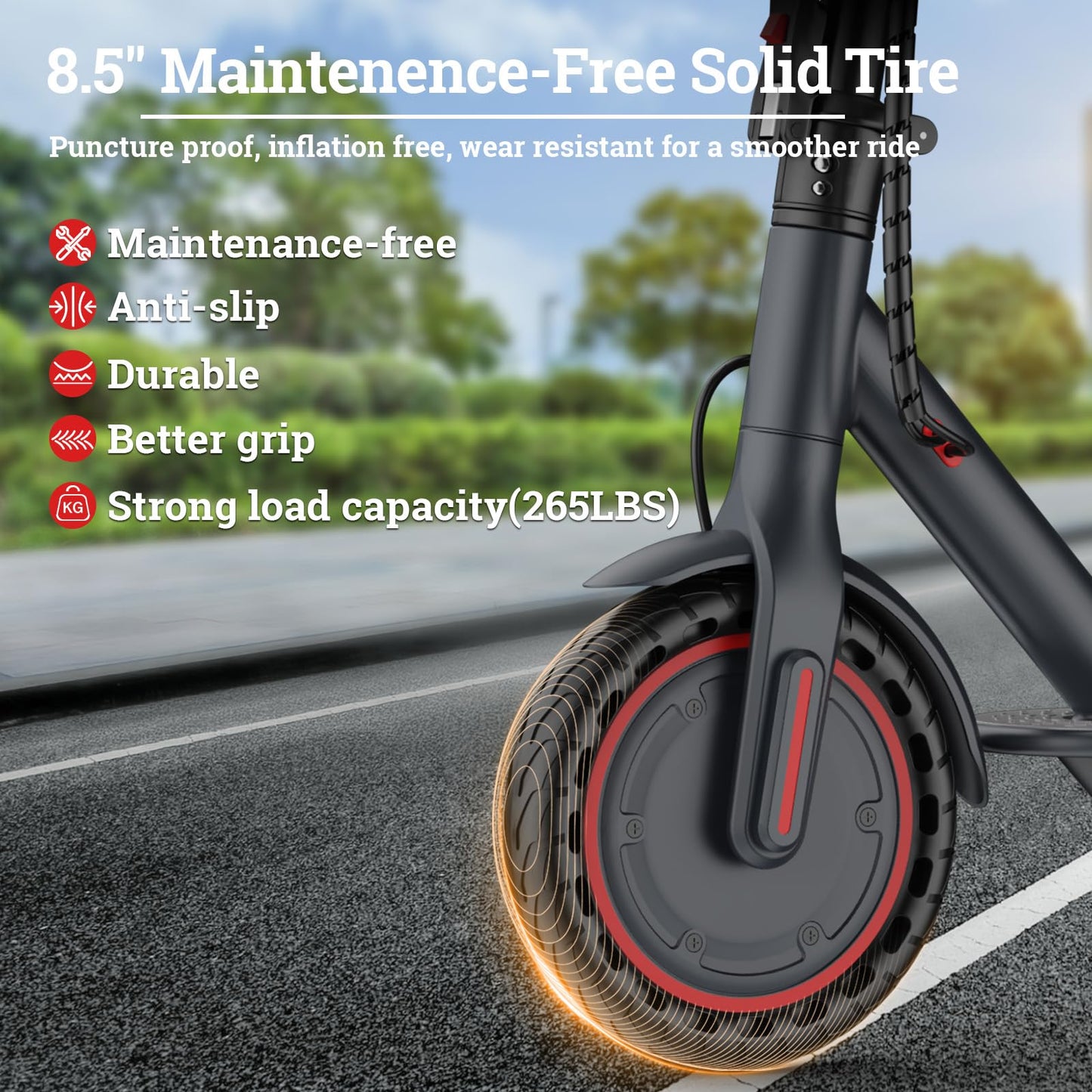 Qlaway Electric Scooter with Seat - 8.5" Solid Tire, Powerful 350W Motor, Top Speed 19 MPH, Max 16 Miles Ranges, Load 264LBS, Aluminum Alloy Frame Foldable Commuting Escooter for Adults & Teens