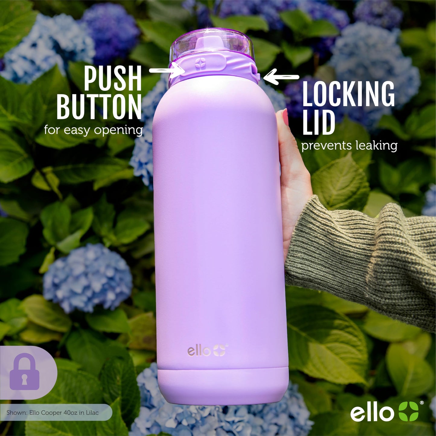 Ello Cooper Vacuum Insulated Stainless Steel Water Bottle with Soft Straw and Carry Loop, Double Walled, Leak Proof, Cashmere Pink, 32oz
