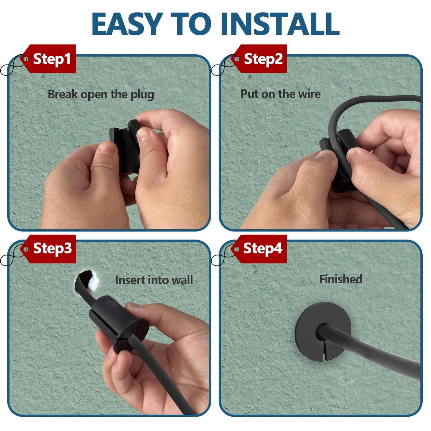 4PCS 3/4 inch starlink Wall Cable Pass Through Bushing Grommets Accessories for Cables,Star Link Cable Routing kit for starlink mounting kit,Silicone Wall Bushing for starlink dishy ethernet Cables