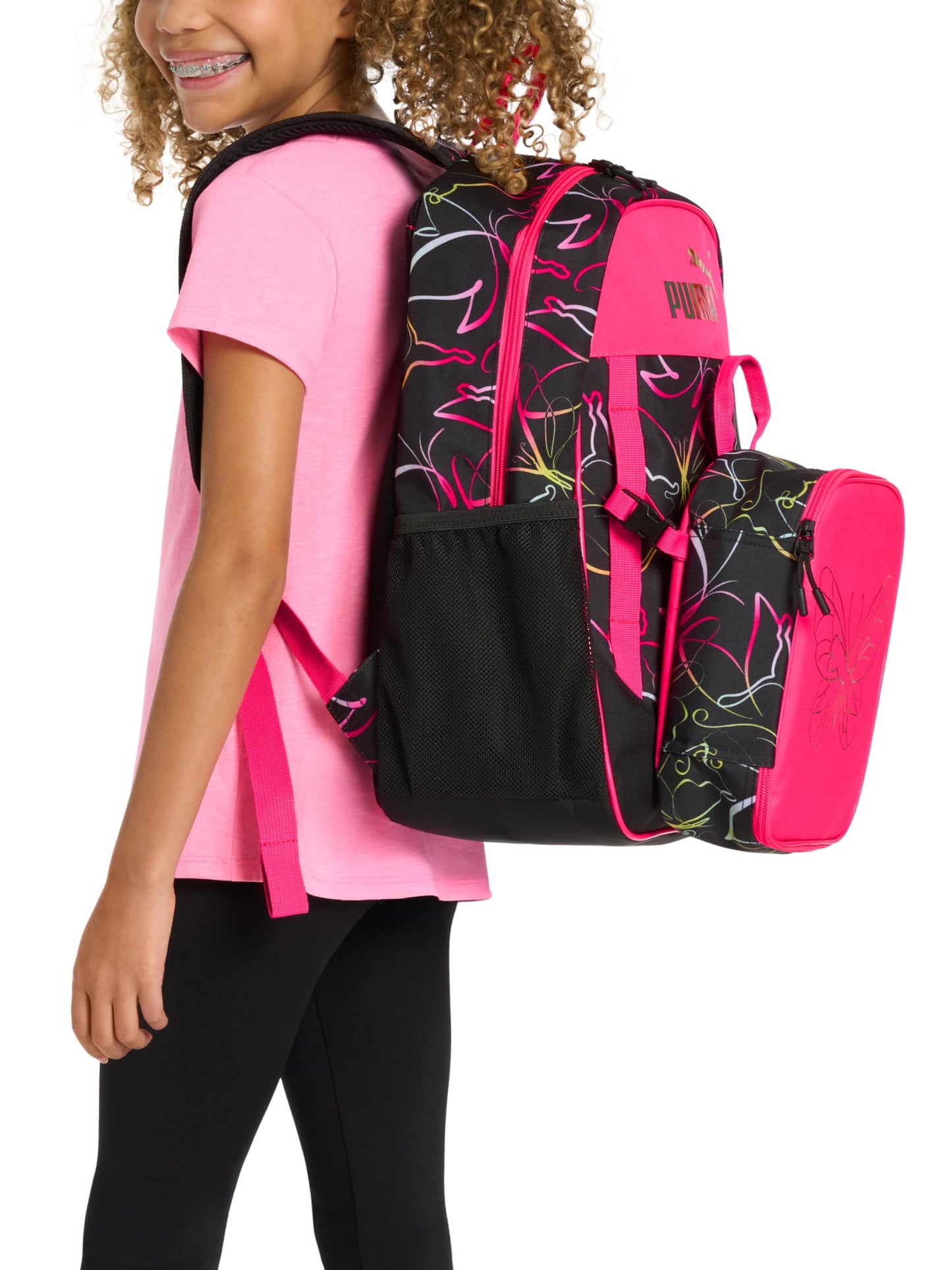 PUMA Unisex Kid's Colony Lunch Kit & Backpack Combo, Knockout Pink, Medium