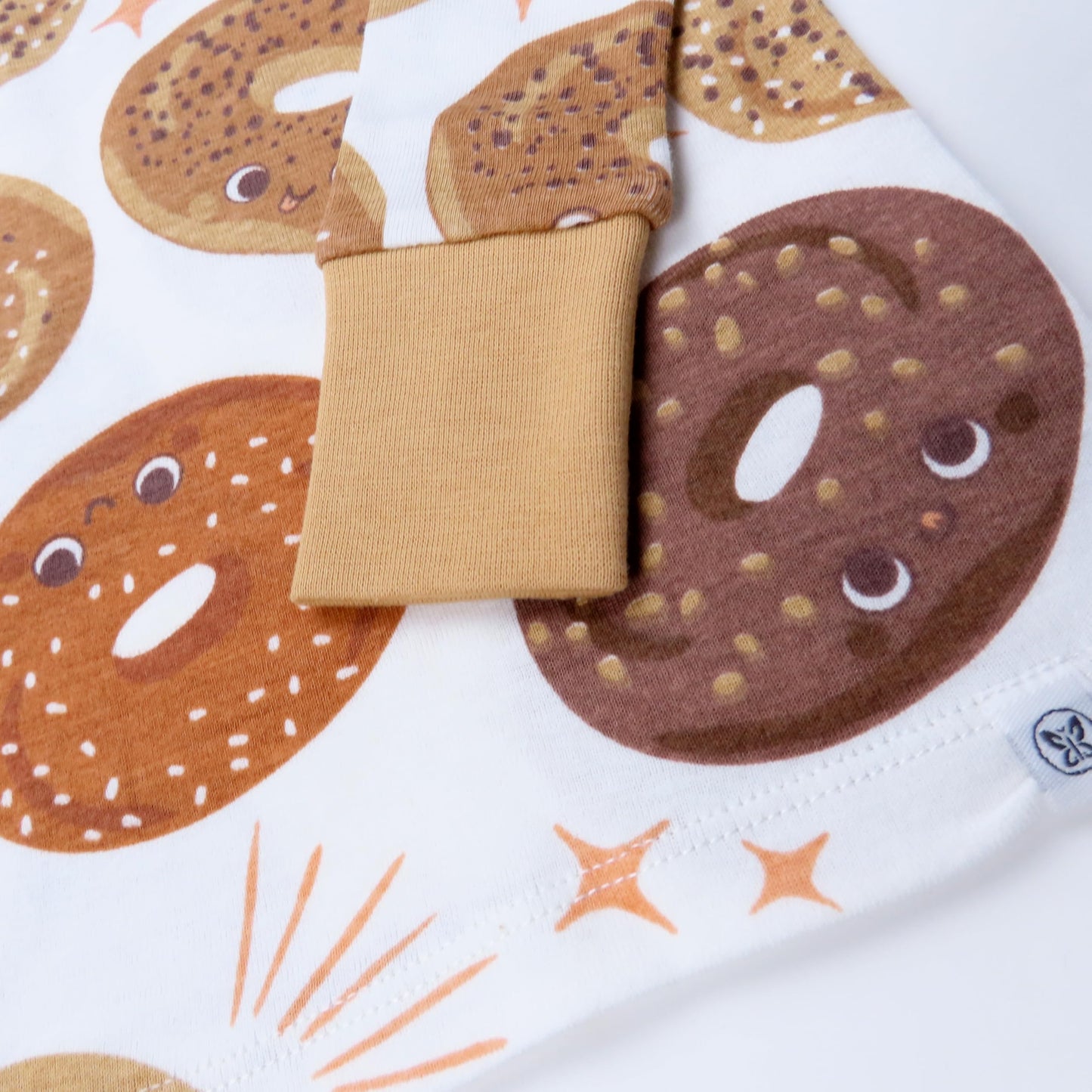 HonestBaby 2-Piece Pajamas Sleepwear PJs 100% Organic Cotton for Baby, Toddler, Kids, Boy, Bagel Schmagel