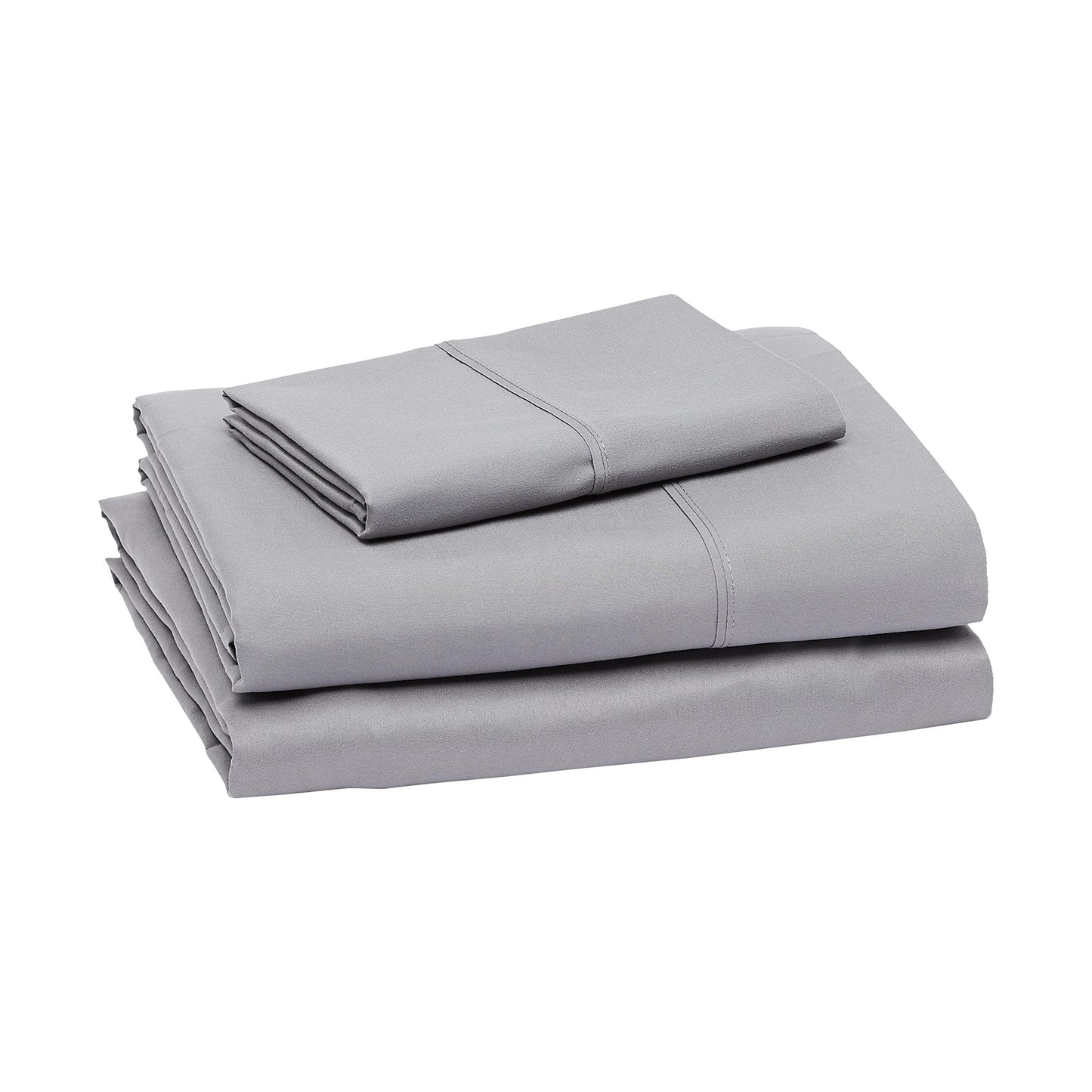Amazon Basics Lightweight Super Soft Easy Care Comfortable Microfiber 3 Piece Bed Sheet Set With 14-inch Deep Pockets, Twin XL, Dark Gray, Solid
