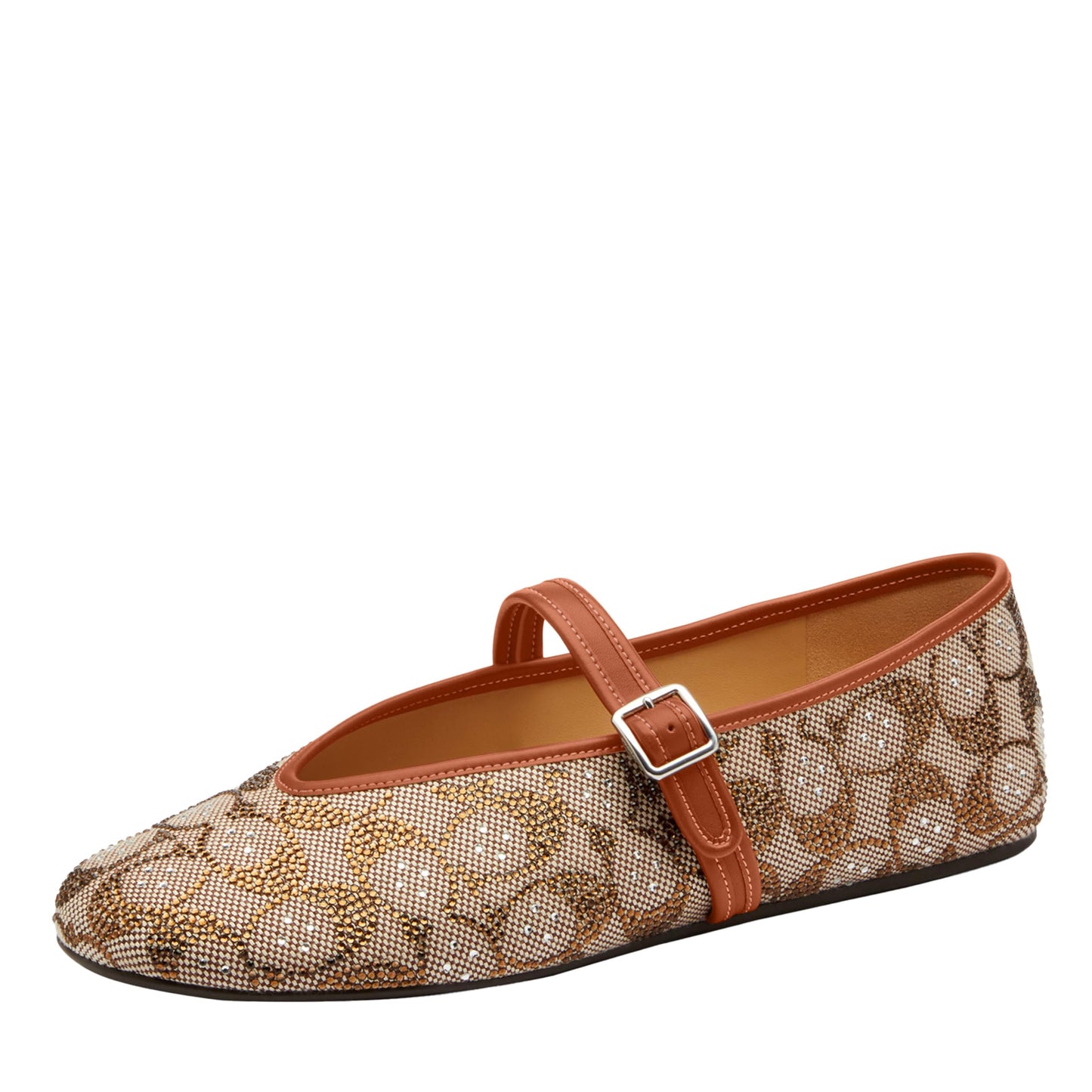 Coach Women's Sculpted C Soft Mary Jane Flat, Burnished Amber, 8
