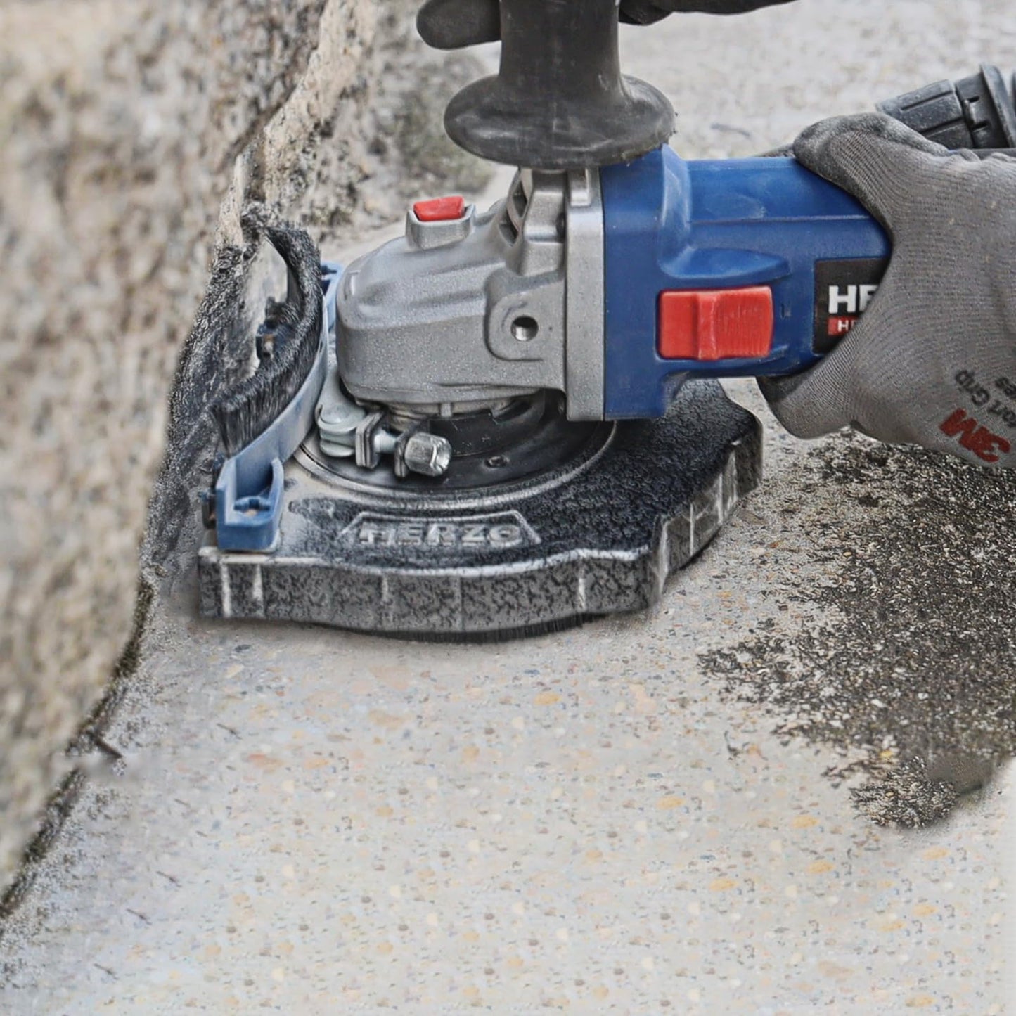 HERZO Aluminum Dust Shroud for Angle Grinder 4.5 inch and 5 Inch, Includes 5Inch Diamond Grinding Cup Wheel