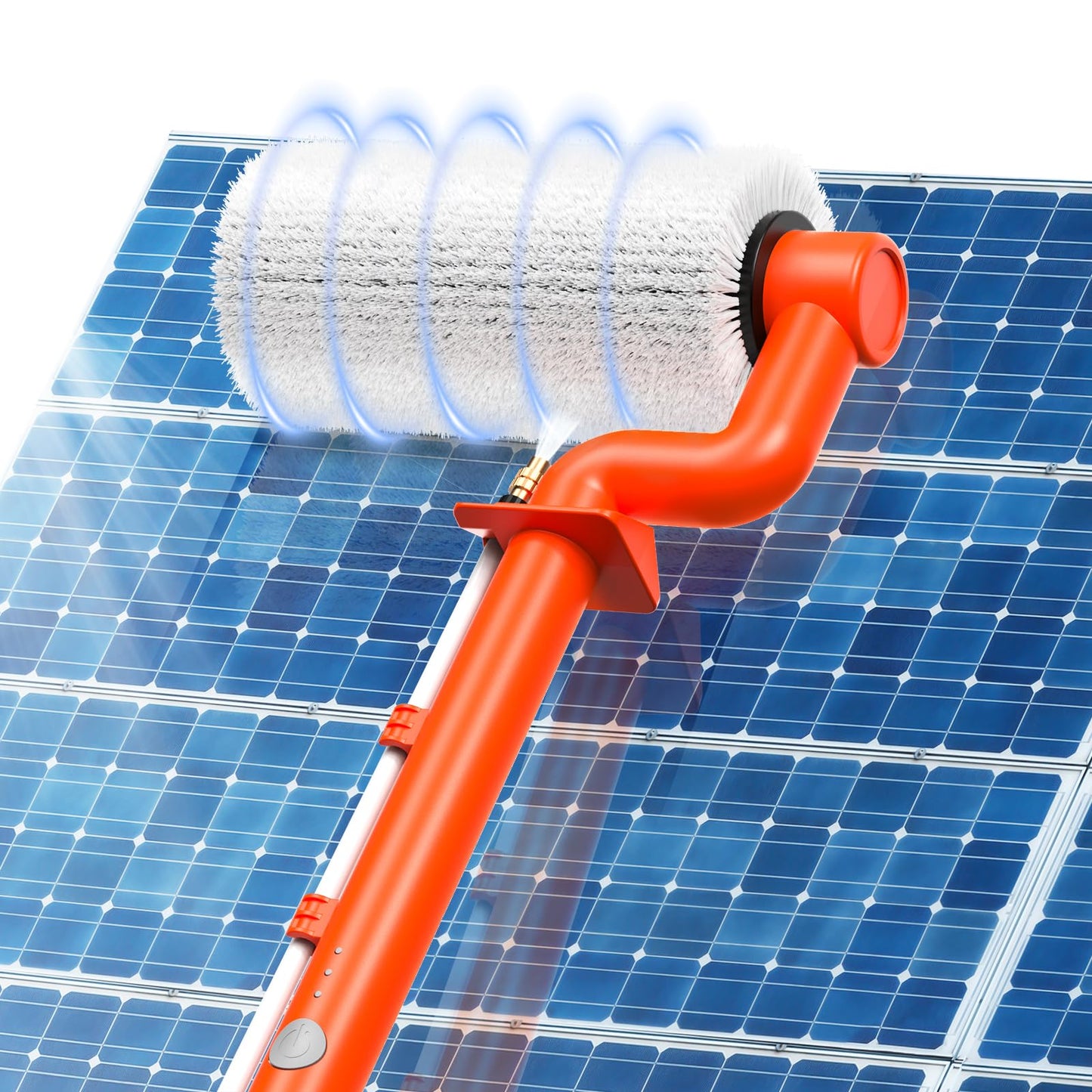 TURNRISE Electric Solar Panel Cleaning Brush: 20FT Adjustable Water Fed Pole Solar Panel Cleaning Kit with 23FT Water Pipe - Versatile Photovoltaic Brush for Solar Panels, Windows, Roofs