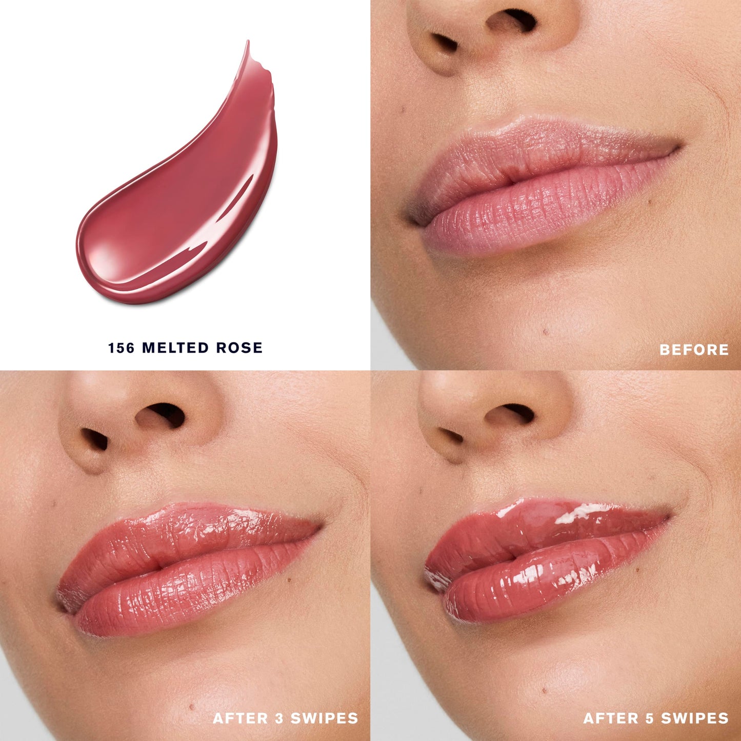 Estée Lauder Pure Color Melt-On Glosstick for Lips | Plumping & Moisturizing Lip Gloss, 156 Melted Rose