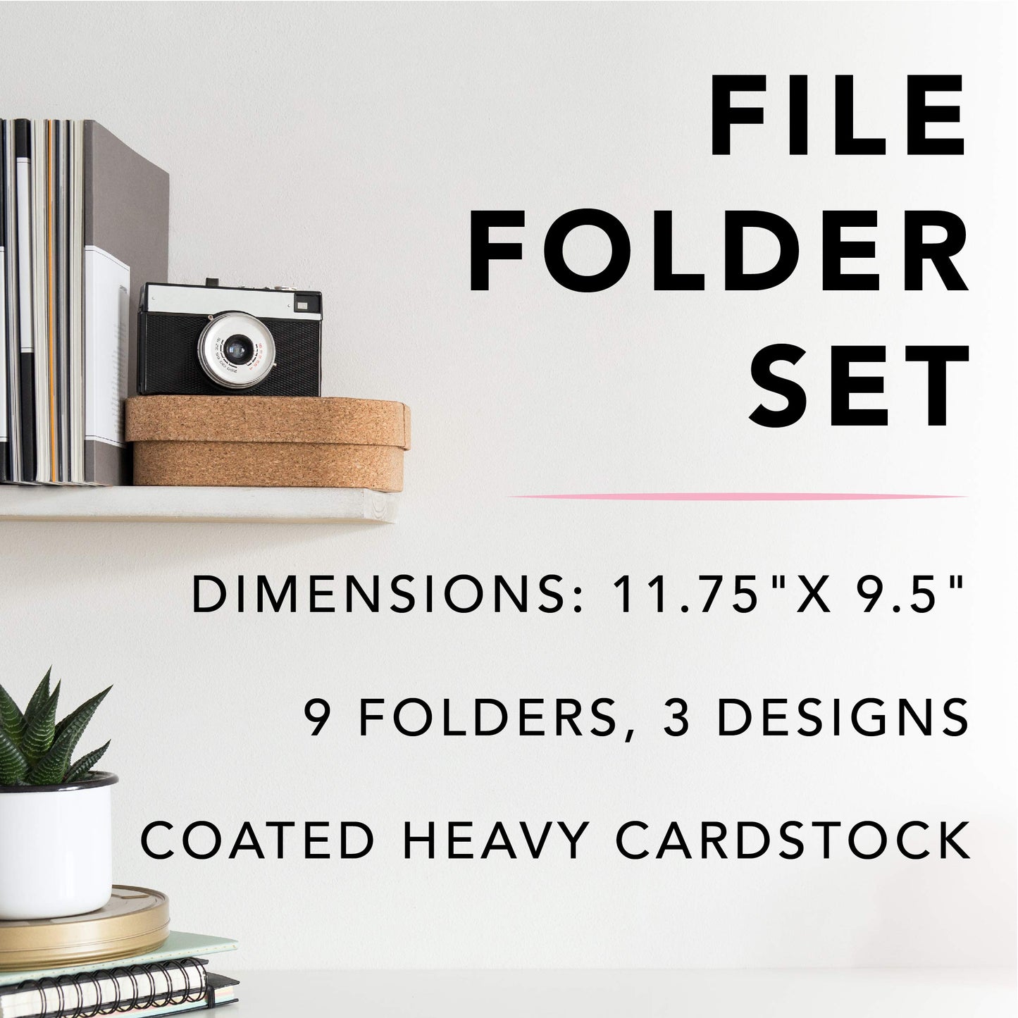 Graphique Hustle File Folder Set – File Set Includes 9 Folders and 3 Unique Sassy Designs, Printed on Durable Triple-Scored Coated Cardstock, 11.75" x 9.5"