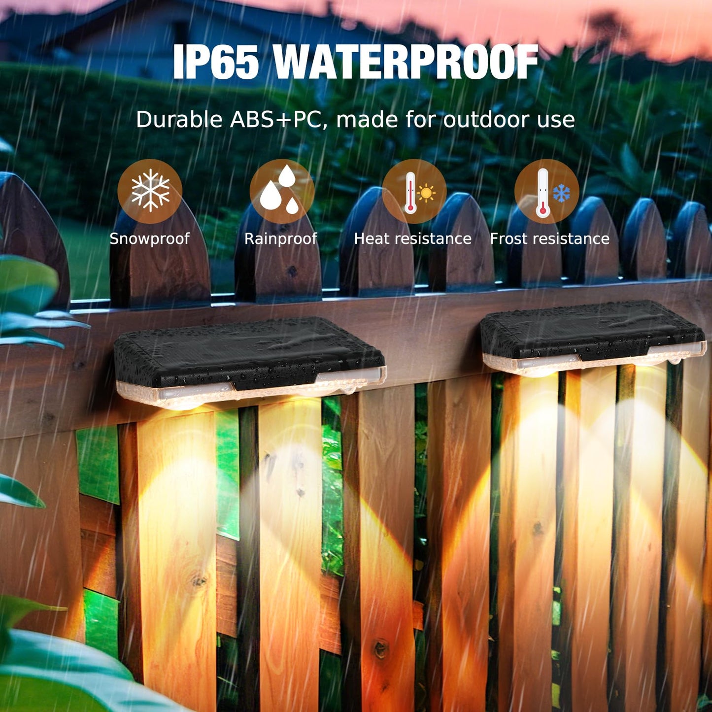 Haoteey Solar Fence Lights, 12-Pack Solar Deck Light Outdoor IP65 Waterproof, Fence Lighting Solar Powered for Fence, Deck, Porch, Backyard, Pathway, Garden - Cold, Natural, Warm White