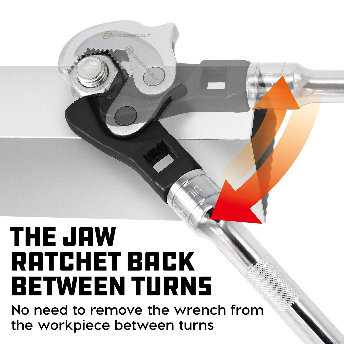 Powerbuilt 2 Piece Spring-Loaded Crowfoot Wrench Set, Adjustable, Auto Size, Universal, Self-Adjusting, Power Grip , Rapid Wrench- 240274