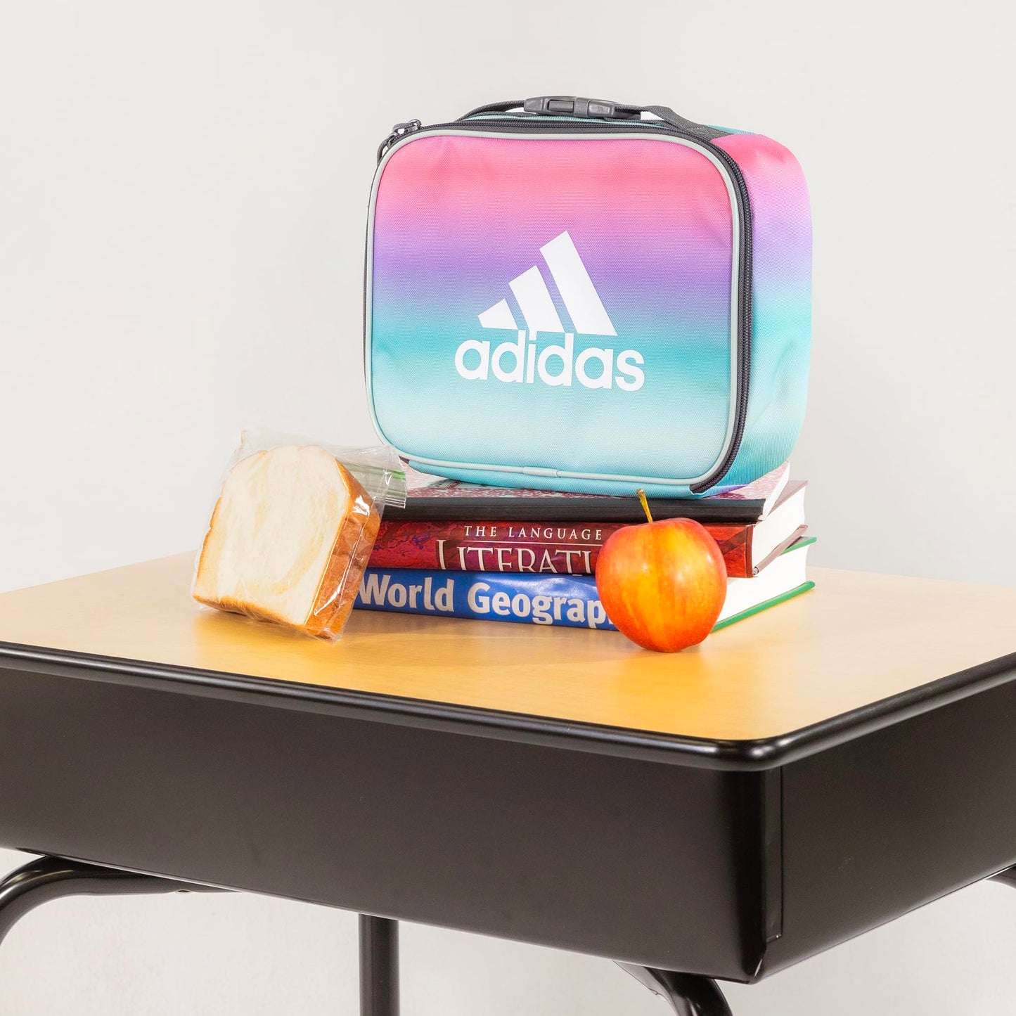 adidas Foundation Insulated Lunch Bag for Men and Women, Nomad Camo Grey/Solar Gold/Solar Red