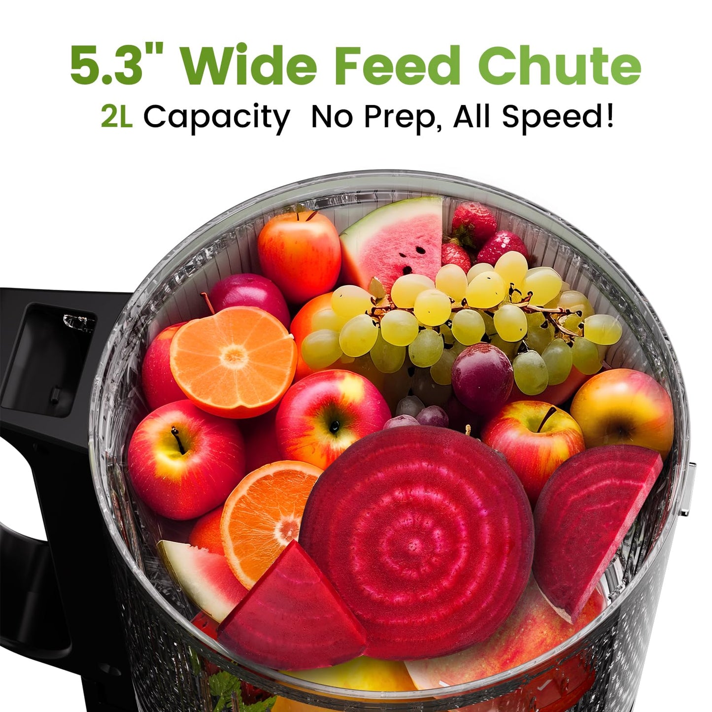 Cold Press Juicer Machines, High Nutrient Retention, 99% Juice Yield, 5.3" Wide Feed Chute for Whole Fruits & Vegetables, Quiet Slow Masticating Juicer, BPA-Free, Easy to Clean
