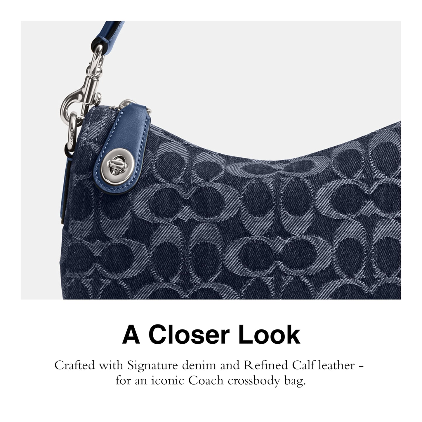 Coach Swinger Shoulder Bag in Signature Denim, LH/Deep Blue Multi