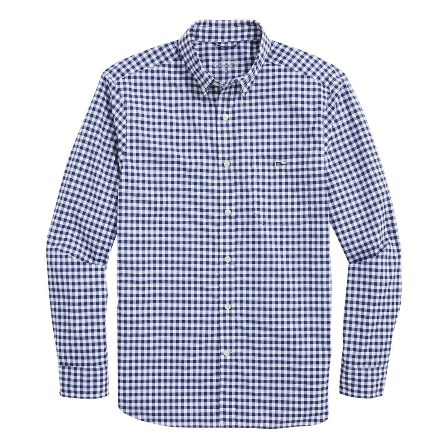 vineyard vines Men's On-The-Go Nylon Gingham Shirt, Blue Blazer Plaid