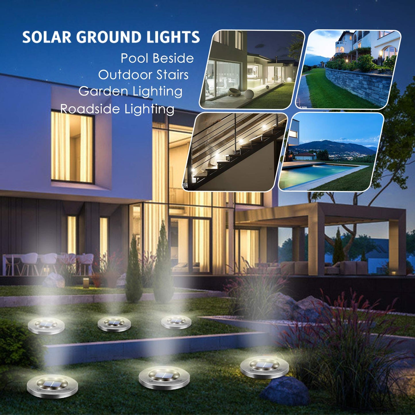 OULONGER Solar Outdoor Lights 12 Packs, Waterproof Solar Pathway Lights Bright In-Ground Lights Lighting Decor for Garden, Lawn, Patio, Yard, Driveway, Step and Walkway Warm Light