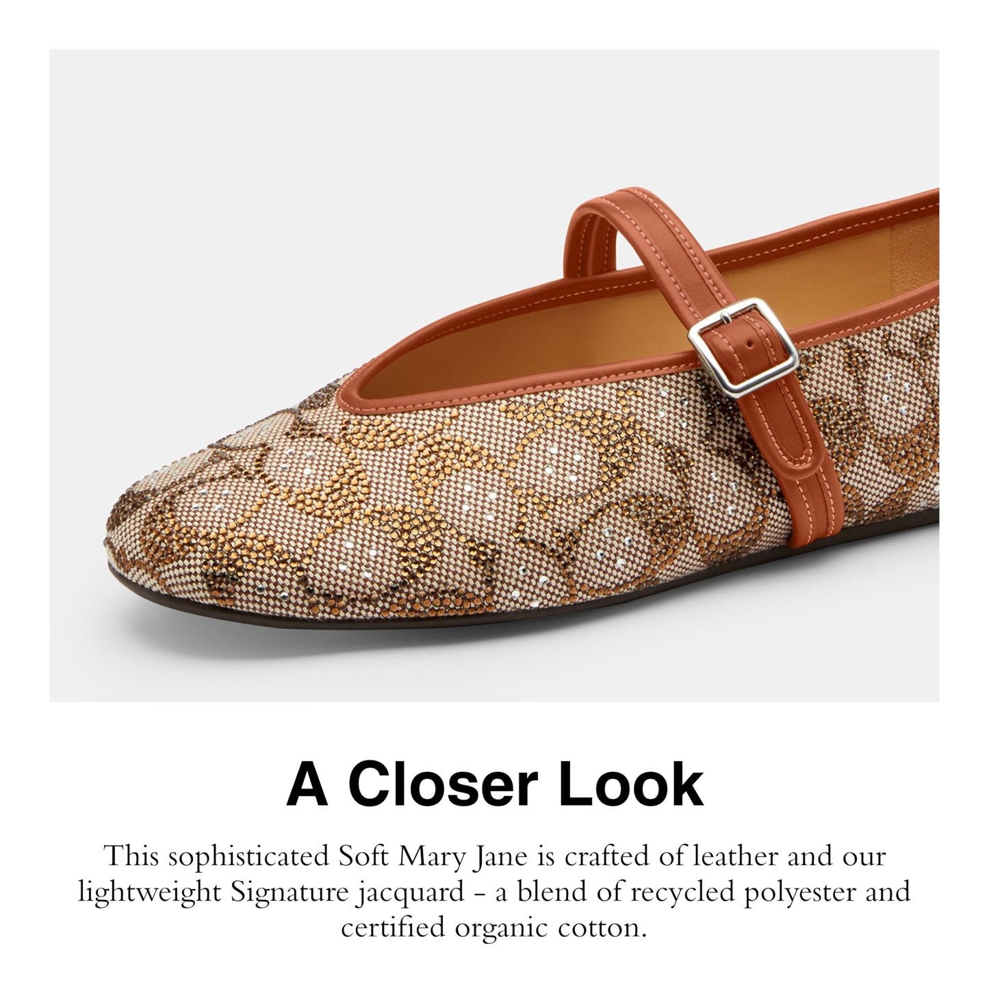 Coach Women's Sculpted C Soft Mary Jane Flat, Burnished Amber, 8