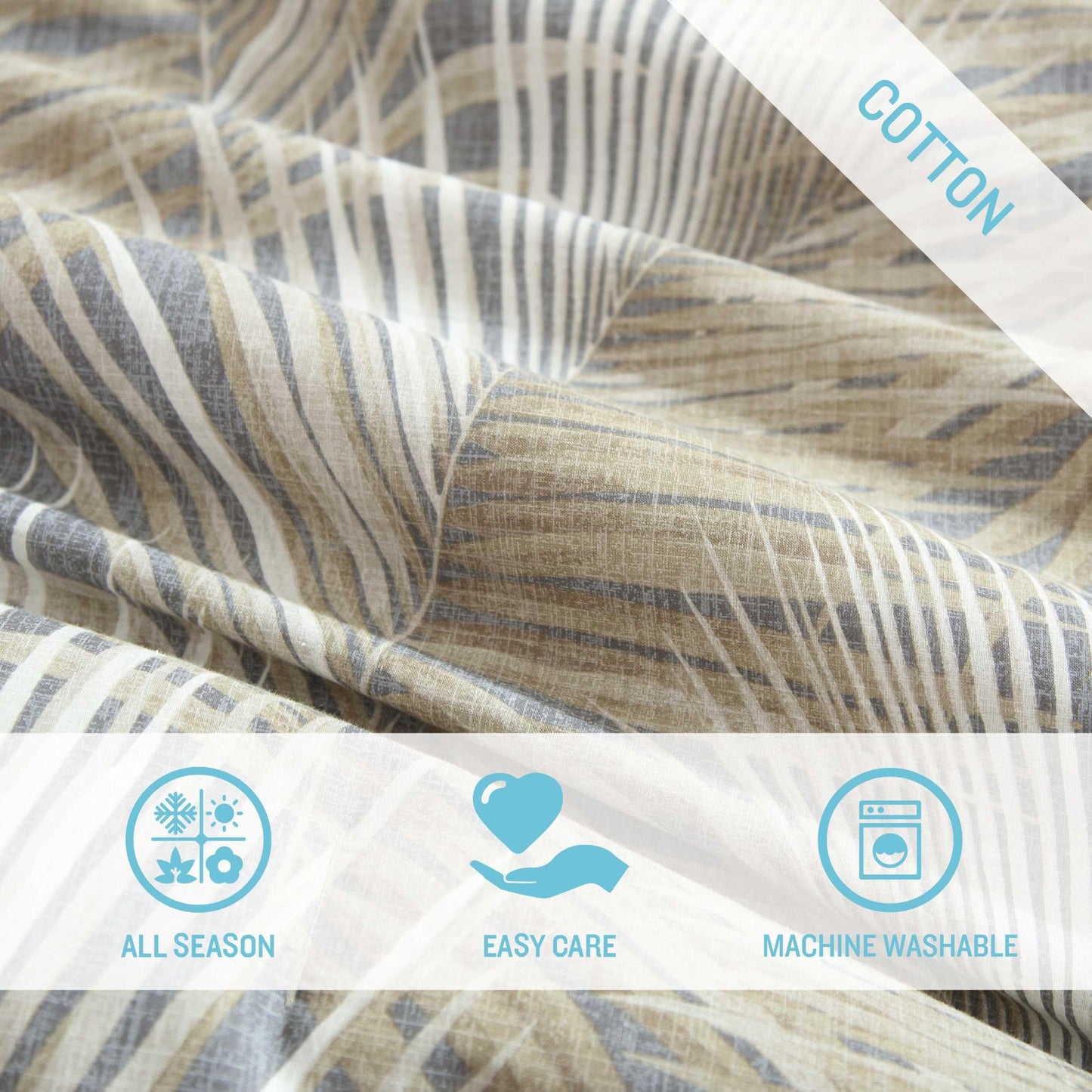 Tommy Bahama - Queen Comforter Set, Cotton Bedding with Matching Shams & Bedskirt, Medium Weight Bedding Set for All Seasons (Raffia Palms Brown, Queen)