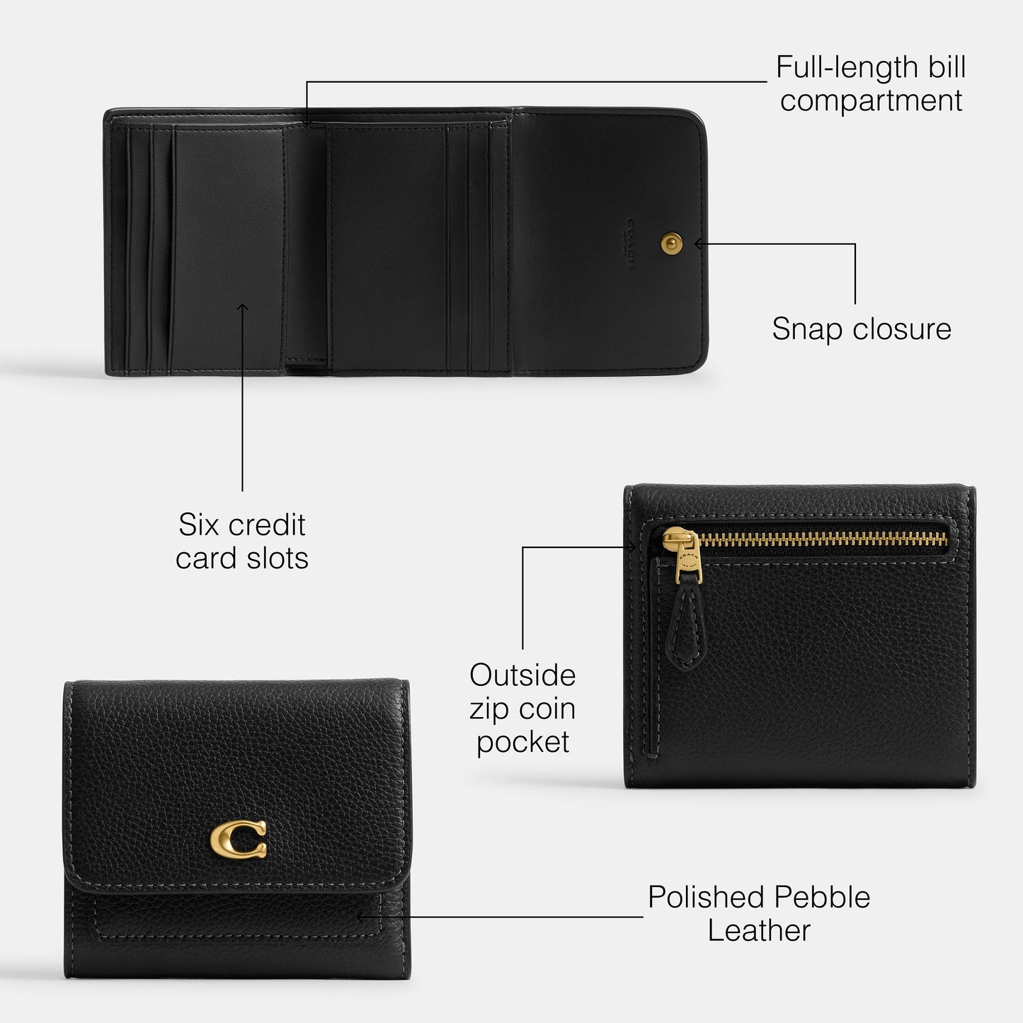 Coach Women's Mila Small Flap Accessory-Travel Wallet, B4/Black, One Size