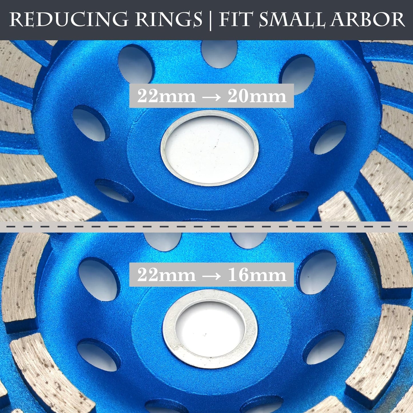 SWIGRANCE 2Pcs Diamond Concrete Grinding Cup Wheels 115mm 4-1/2" Set (Double Row + Turbo Row Segment), Fits 7/8" Arbor for Angle Grinder, Shaping Cleaning Concrete Masonry Marble Granite Brick