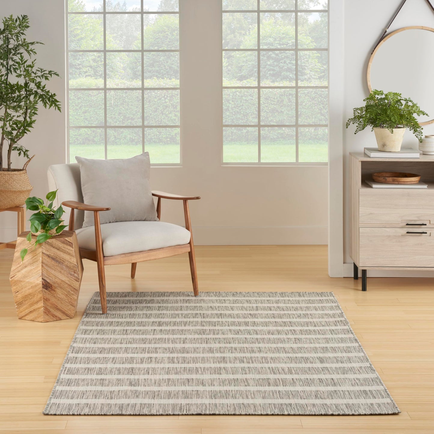 Nourison Home Positano 7' x 10' Fabric Grey Ivory Area Rug