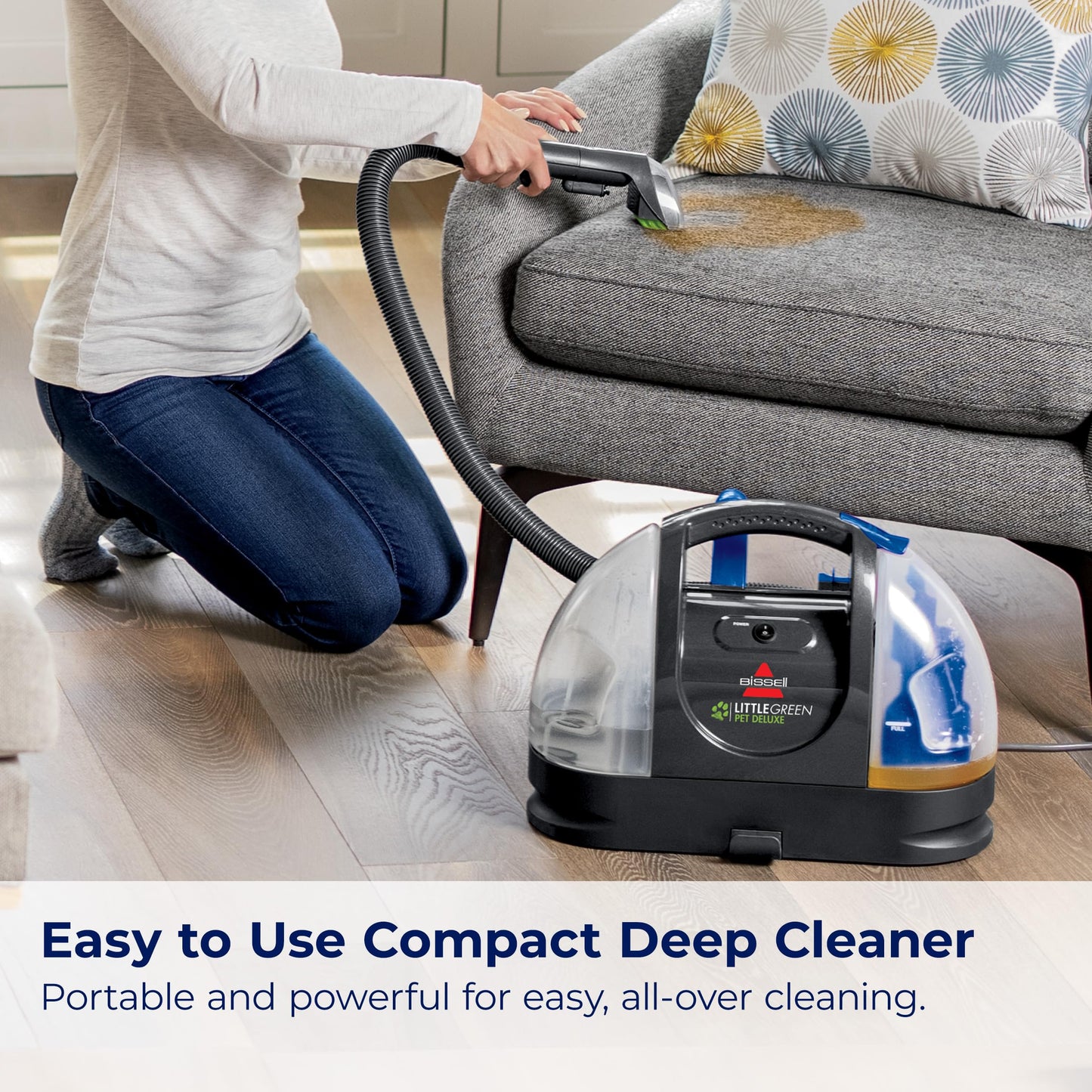 Bissell Little Green Pet Deluxe Portable Carpet Cleaner and Car/Auto Detailer, 3353, Gray/Blue