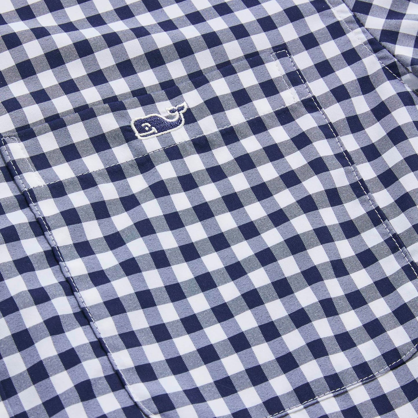 vineyard vines Men's On-The-Go Nylon Gingham Shirt, Blue Blazer Plaid
