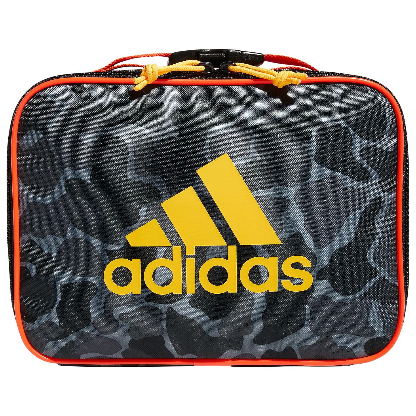 adidas Foundation Insulated Lunch Bag for Men and Women, Nomad Camo Grey/Solar Gold/Solar Red