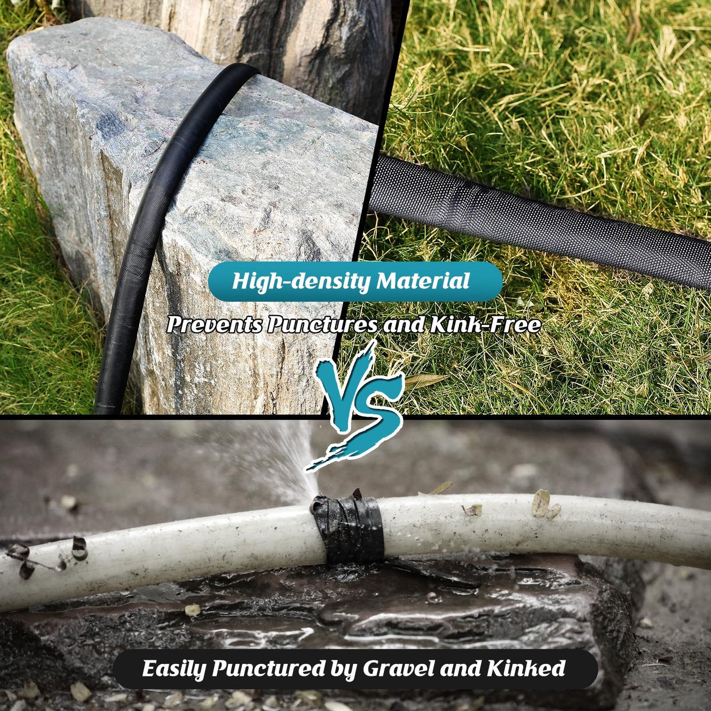 CXEZSIK Garden Hose Non-Expanding 100ft, Flexible Garden Hose with 10 Function Hose Nozzle, Lightweight, Kink Free and Water Hose for Outdoor,Yard, Lawn, Car Wash, Marine,and Camper Use