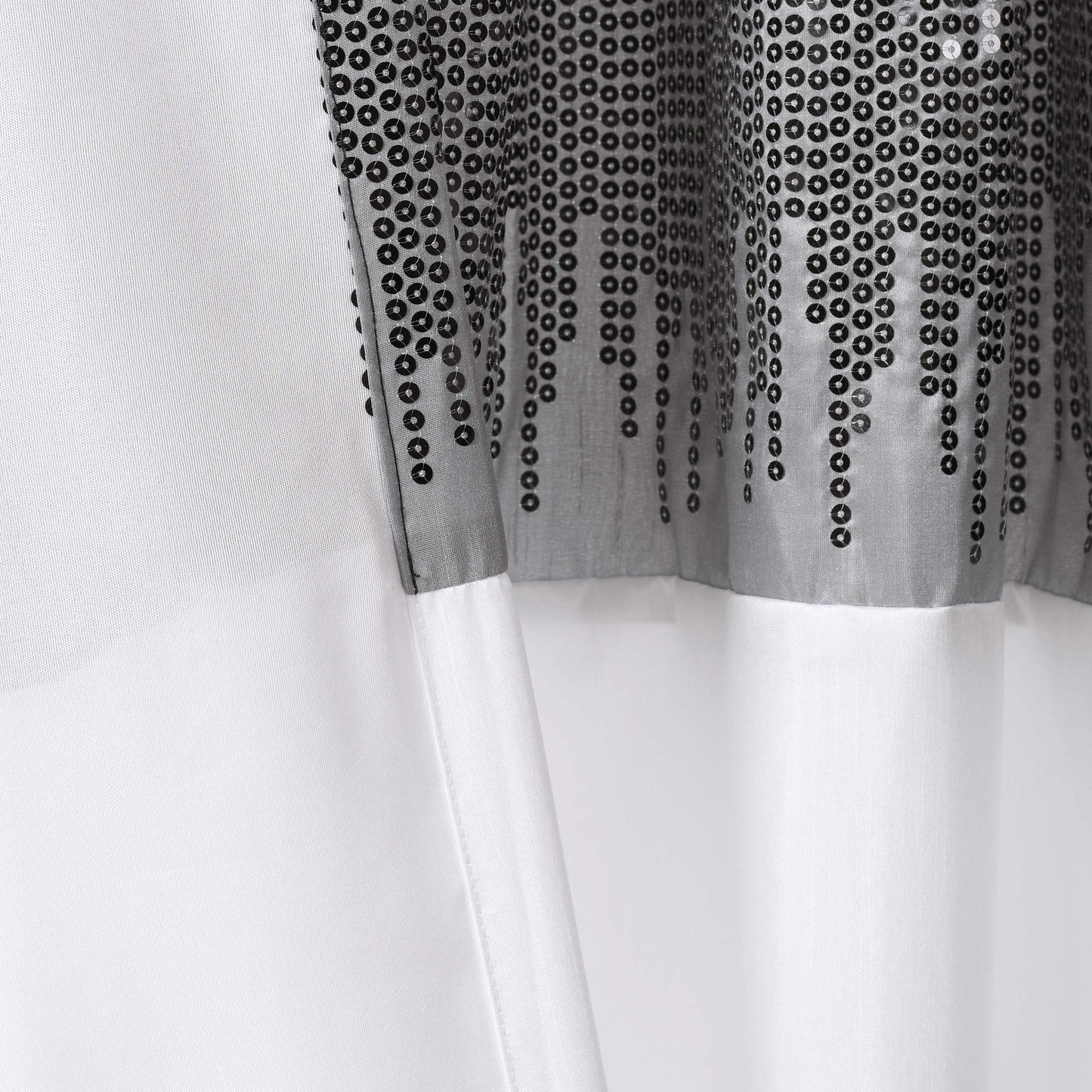 Lush Decor Night Sky Window Curtain Panel, Single 42"W x 84"L Black & White - Sequin Backdrop Curtain - Room Darkening Curtains For Bedroom - Glam Decor