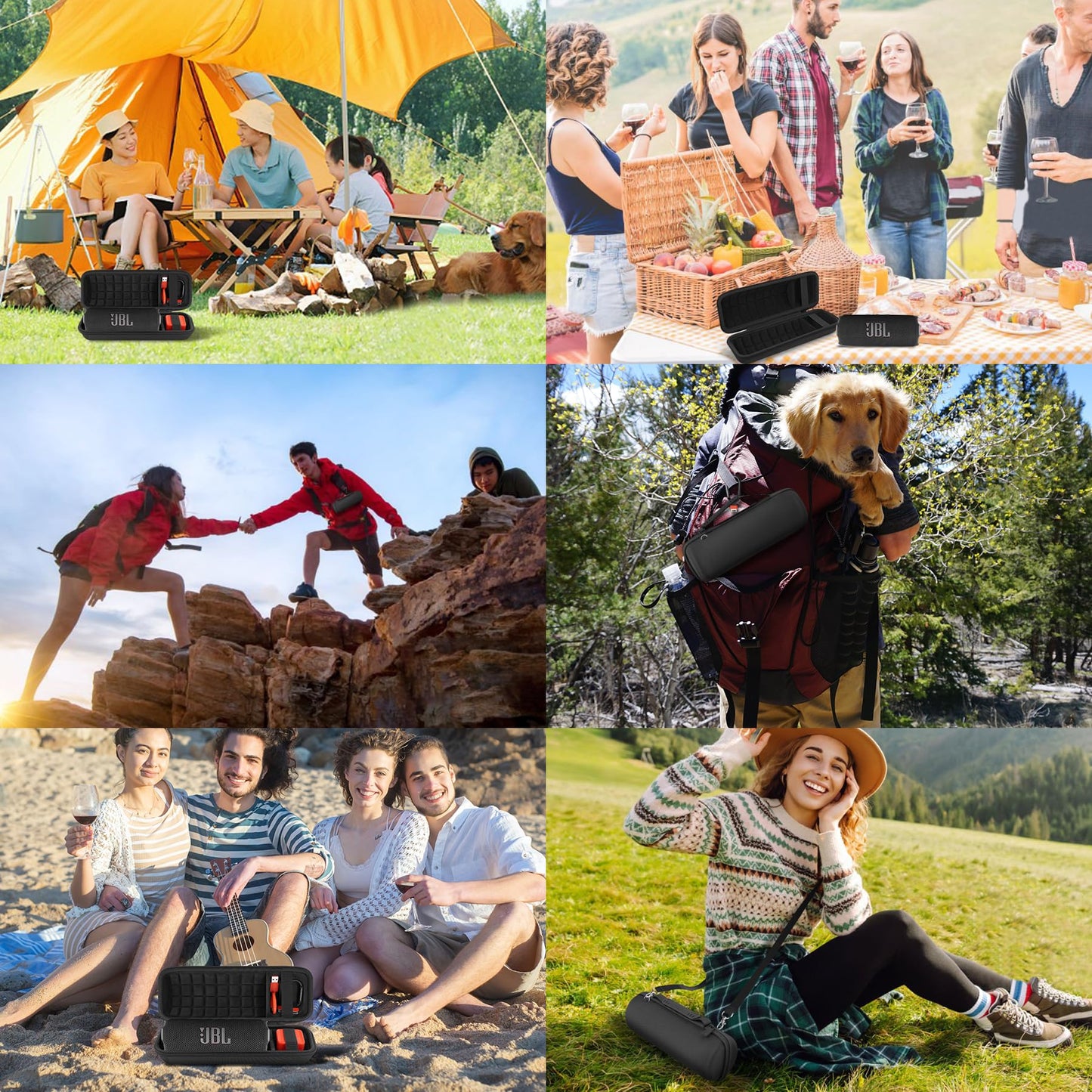 co2CREA Hard Travel Case Replacement for JBL Flip 7 Flip 6 FLIP 5 Waterproof Portable Bluetooth Speaker (Black Case + Inside Black)