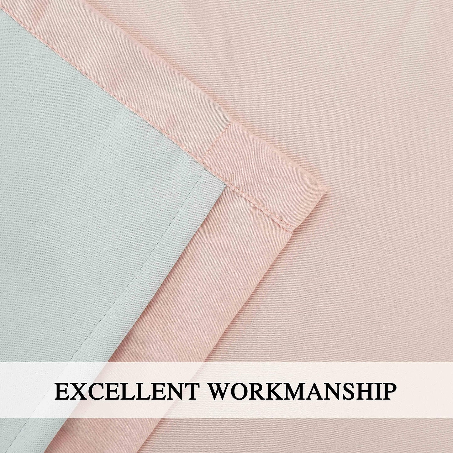 Homechoice Decor Thermal Insulated Blackout Window Curtains, 54" W x 84" L x 2 Panels, Boho Ruched Window Treatments with 3 Rows of Butterfly Flowers, Rustic Rod Pocket Drapes, Peach Pink (LQ-30)