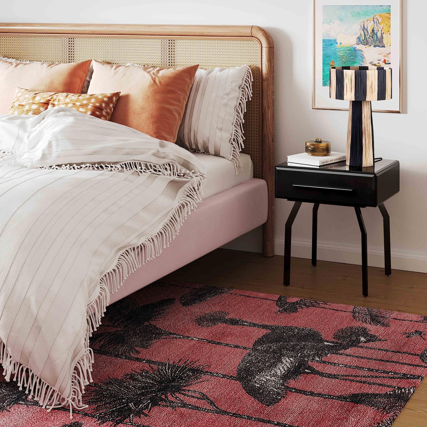 Tov Furniture Shelby Raffia Two-Tone Table Lamp