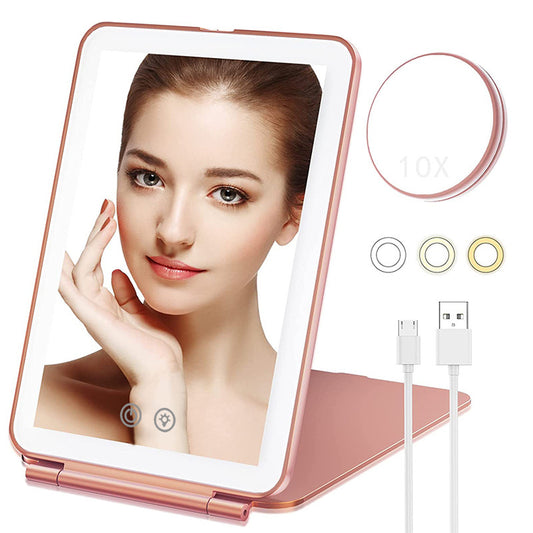 Portable Rechargeable Led Makeup 
Mirror - 10x Magnification