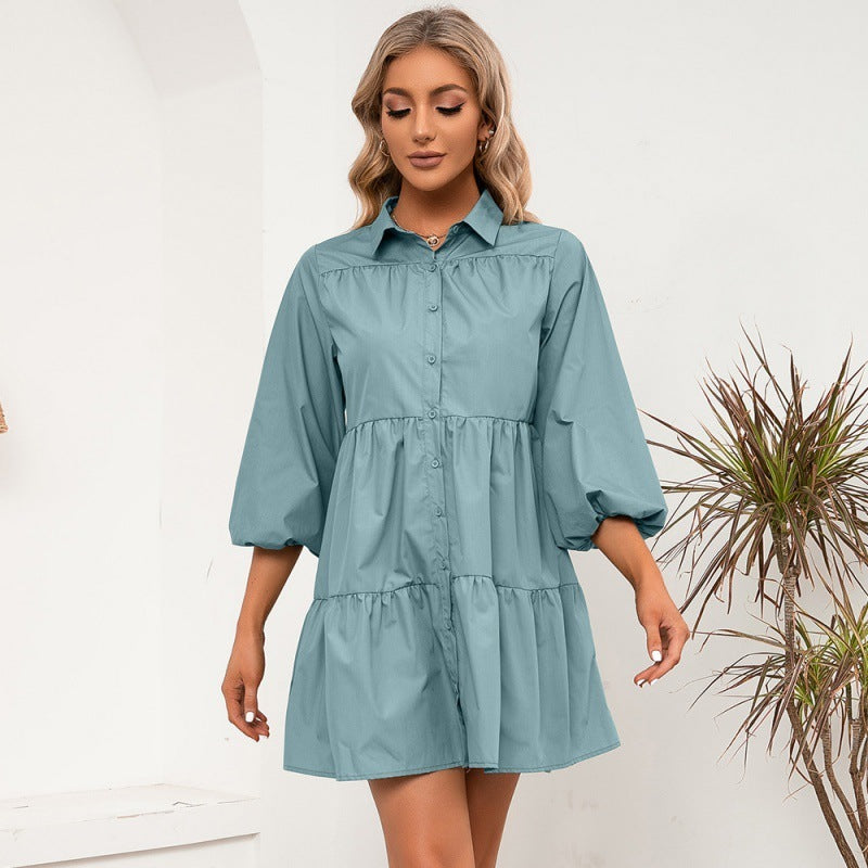 Loose Casual Single-breasted Mid-length Shirt